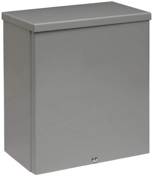 Cooper B-Line - Steel Junction Box Enclosure Screw Flat Cover - NEMA 3R, 12" Wide x 12" High x 6" Deep, Rainproof - Eagle Tool & Supply