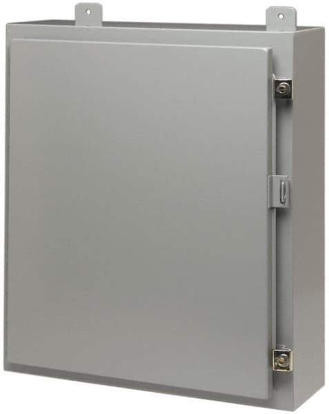 Cooper B-Line - Steel Standard Enclosure Screw Flat Cover - NEMA 12, 13, 20" Wide x 20" High x 6" Deep, Dirt-tight & Dust-tight - Eagle Tool & Supply