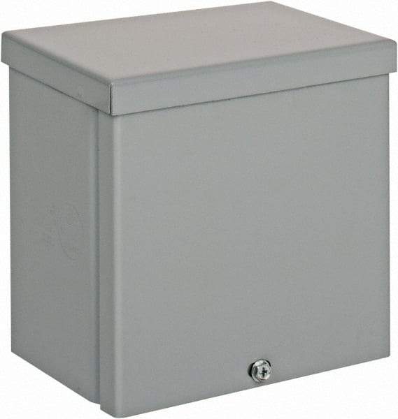 Cooper B-Line - Steel Junction Box Enclosure Screw Flat Cover - NEMA 3R, 6" Wide x 6" High x 4" Deep, Rainproof - Eagle Tool & Supply