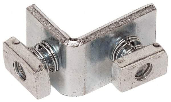 Cooper B-Line - Zinc Plated Carbon Steel 90° Preassembled Strut Fitting - 1/2" Bolt, 2 Holes, Used with Cooper B Line Channel & Strut (All Sizes Except B62 & B72) - Eagle Tool & Supply