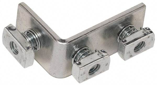 Cooper B-Line - Zinc Plated Carbon Steel 90° Preassembled Strut Fitting - 1/2" Bolt, 3 Holes, Used with Cooper B Line Channel & Strut (All Sizes Except B62 & B72) - Eagle Tool & Supply