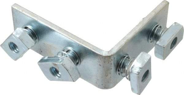 Cooper B-Line - Zinc Plated Carbon Steel 90° Preassembled Strut Fitting - 1/2" Bolt, 4 Holes, Used with Cooper B Line Channel & Strut (All Sizes Except B62 & B72) - Eagle Tool & Supply