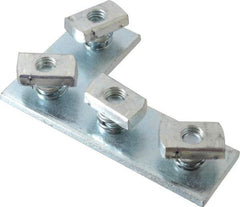 Cooper B-Line - Zinc Plated Carbon Steel Preassembled Flat Corner Strut Fitting - 1/2" Bolt, 4 Holes, Used with Cooper B Line Channel & Strut (All Sizes Except B62 & B72) - Eagle Tool & Supply