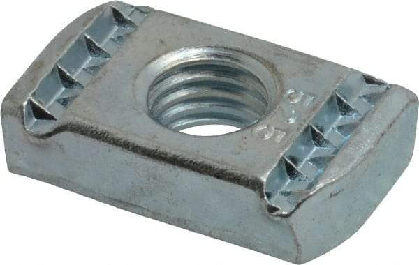 Cooper B-Line - 1/2" Rod, Zinc Plated Carbon Steel Spring Channel Strut Nut with O Spring - 2000 Lb Capacity, 1/2" Bolt, 1 Hole, Used with Cooper B Line B42, B52, B54 & B56 Channel & Strut - Eagle Tool & Supply