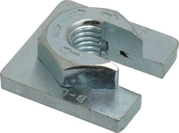 Cooper B-Line - 1/2" Rod, Zinc Plated Carbon Steel Slip On Square Washer, Lock Strut Nut - 1350 Lb Capacity, 1/2-13" Bolt, 1 Hole, Used with Cooper B Line Channel & Strut (All Sizes Except B62 & B72) - Eagle Tool & Supply