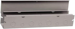 Cooper B-Line - 4" High x 102mm Wide x 120" Long, Screw Mount Solid Wall Wire Duct - Gray, 39 (Bottom) & 39 (Top) Knockouts, Hinged Cover, Steel - Eagle Tool & Supply