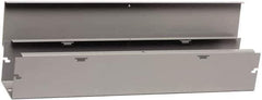 Cooper B-Line - 4" High x 102mm Wide x 24" Long, Screw Mount Solid Wall Wire Duct - Gray, 7 (Bottom) & 7 (Top) Knockouts, Hinged Cover, Steel - Eagle Tool & Supply