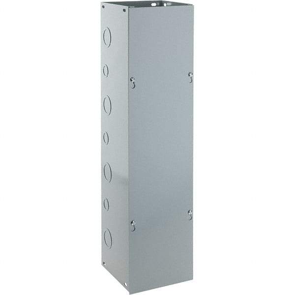 Cooper B-Line - 6" High x 152mm Wide x 24" Long, Screw Mount Solid Wall Wire Duct - Gray, 7 (Bottom) & 7 (Top) Knockouts, Screw Cover, Steel - Eagle Tool & Supply