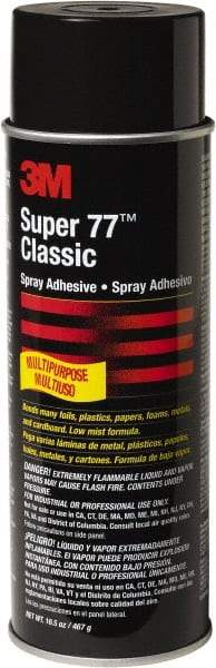 3M - 24 oz Aerosol Clear Spray Adhesive - High Tack, 150°F Heat Resistance, Low Strength Bond, Series 77 - Eagle Tool & Supply