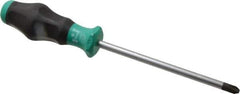 Wera - #3, 10-1/2" OAL, Standard Phillips Screwdriver - 6" Blade Length, Round Shank, Ergonomic Handle - Eagle Tool & Supply