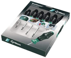Wera - 6 Piece Torx Screwdriver Set - Bit Sizes: Torx T10, T15, T20, T25, T30 & T40 - Eagle Tool & Supply
