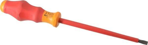 Wera - 255mm OAL Standard Slotted Screwdriver - 150mm Blade Length, Round Shank, Ergonomic Handle - Eagle Tool & Supply
