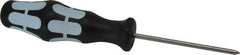 Wera - #0, 5-1/2" OAL, Standard Phillips Screwdriver - 2-3/8" Blade Length, Round Shank, Ergonomic Handle - Eagle Tool & Supply