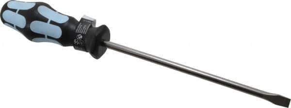 Wera - 8mm Blade Width, 287mm OAL Stainless Steel Slotted Screwdriver - 175mm Blade Length, Round Shank, Ergonomic Handle - Eagle Tool & Supply
