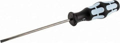 Wera - 3.5mm Blade Width, 181mm OAL Stainless Steel Slotted Screwdriver - 100mm Blade Length, Round Shank, Ergonomic Handle - Eagle Tool & Supply