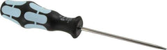 Wera - 4mm Blade Width, 198mm OAL Stainless Steel Slotted Screwdriver - 100mm Blade Length, Round Shank, Ergonomic Handle - Eagle Tool & Supply