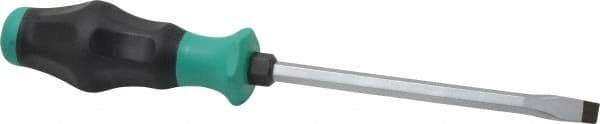 Wera - 262mm OAL Standard Slotted Screwdriver - 150mm Blade Length, Hexagon Shank, Ergonomic Handle - Eagle Tool & Supply