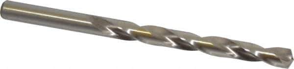 Cleveland - Letter J 135° High Speed Steel Jobber Drill - Bright Finish, Right Hand Cut, Spiral Flute, Straight Shank, 4-1/8" OAL, Split Point - Eagle Tool & Supply