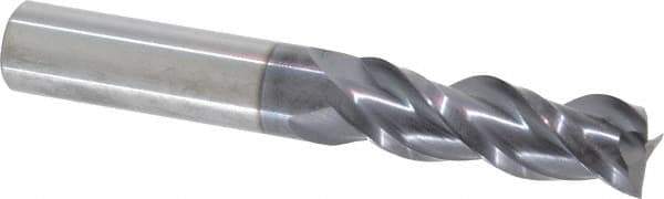ProMax - 1/2", 1-1/2" LOC, 1/2" Shank Diam, 3-1/2" OAL, 3 Flute, Solid Carbide Square End Mill - Single End, AlTiN Finish, Spiral Flute, 40° Helix, Centercutting, Right Hand Cut, Right Hand Flute, Series 109 - Eagle Tool & Supply