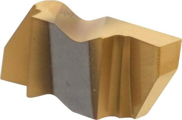 Tool-Flo - 3125FLG Grade GP3, 3.18mm Cutting Width Carbide Grooving Insert - 4.57mm Max Depth of Cut, Right Hand, 0.005 to 0.01" Corner Radius, TiN Finish - Eagle Tool & Supply