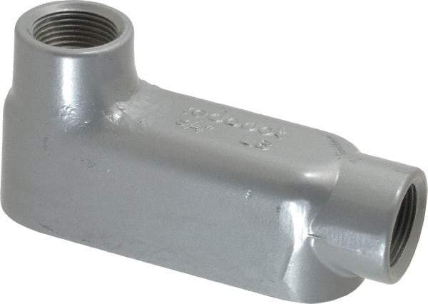 Thomas & Betts - LB Body, 3/4" Trade, IMC, Rigid Aluminum Conduit Body - Oval, 5-1/8" OAL, 7.3 cc Capacity, Gray - Eagle Tool & Supply