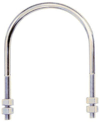 Gibraltar - 3/4-10 UNC, 13-13/16" Long, Round U Bolt Clamp with No Mount Plate for 10" Pipe - 4" Thread Length, 10-7/8" Wide, Grade C-1010 Steel - Eagle Tool & Supply