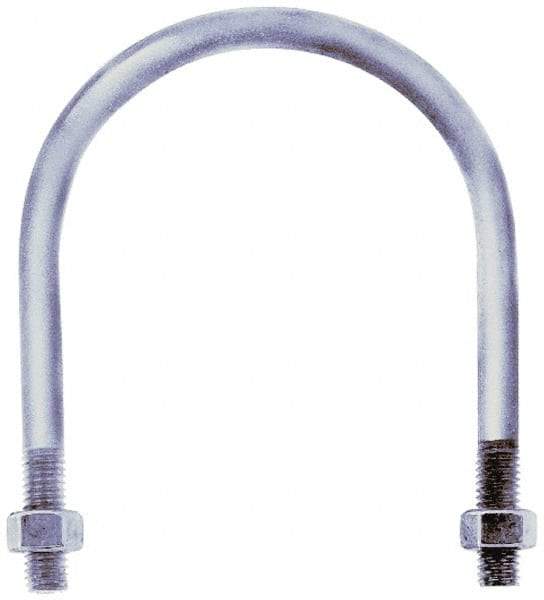 Gibraltar - 1-8 UNC, 21-11/16" Long, Round U Bolt Clamp with No Mount Plate for 18" Pipe - 4-3/4" Thread Length, 18-1/8" Wide, Grade C-1010 Steel - Eagle Tool & Supply