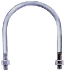 Gibraltar - 1-8 UNC, 21-11/16" Long, Round U Bolt Clamp with No Mount Plate for 18" Pipe - 4-3/4" Thread Length, 18-1/8" Wide, Grade C-1010 Steel - Eagle Tool & Supply