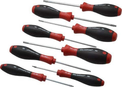 Wiha - 8 Piece Torx Screwdriver Set - Bit Sizes: Torx T6, T8, T10, T15, T20, T25, T27 & T30 - Eagle Tool & Supply