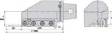 Kennametal - Tool Block Style KM63XMZ, 32mm Blade Height, 163.75mm OAL, 71.47mm OAH, Indexable Cutoff Blade Tool Block - 32mm Shank Height, Reversible, Series A2 Cut-Off - Eagle Tool & Supply