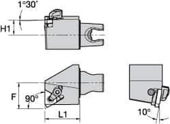 Kennametal - Insert Style LT 16EL, 30mm Head Length, Right Hand Cut, External Modular Threading Cutting Unit Head - System Size KM25, 22mm Center to Cutting Edge, Series LT Threading - Eagle Tool & Supply