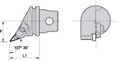 Kennametal - Right Hand Cut, Size KM32, VBMR Insert Compatiblity, External Modular Turning & Profiling Cutting Unit Head - 22mm Ctr to Cutting Edge, 35mm Head Length, Through Coolant, Series Top Notch - Eagle Tool & Supply