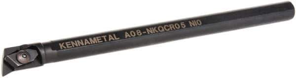 Kennametal - NP.., 17.5° Lead Angle A-NKQC Internal Right Hand Indexable Profiling Toolholder - 1/2" Shank Width, 8" Long, Steel, Through Coolant - Eagle Tool & Supply