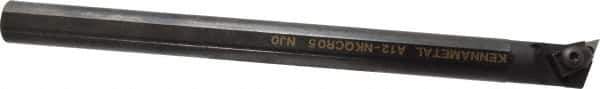 Kennametal - NP.., 17.5° Lead Angle A-NKQC Internal Right Hand Indexable Profiling Toolholder - 3/4" Shank Width, 10" Long, Steel, Through Coolant - Eagle Tool & Supply
