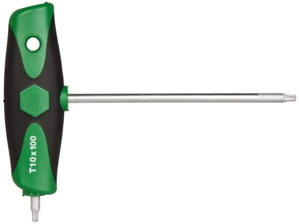 Wiha - T10 T-Handle Cushion Grip Torx Key Set - 100mm Length Under Head, T10 Torx Size - Eagle Tool & Supply
