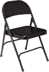 NPS - 18-1/4" Wide x 18-1/2" Deep x 29-1/4" High, Steel Standard Folding Chair - Black - Eagle Tool & Supply