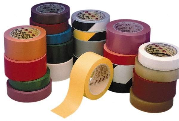 3M - Yellow Solid Color Vinyl Tape - 4" Wide x 108' Long, General Traffic - Eagle Tool & Supply