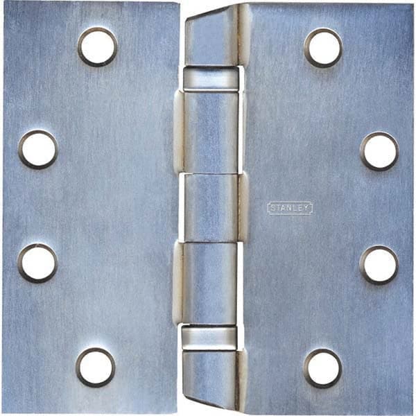 4-1/2″ Long x 4-1/2″ Wide Grade 1 Steel Full Mortise Ball Bearing Commercial Hinge Satin Chrome Finish, 5 Knuckles, 8 Holes