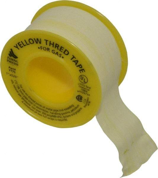 Federal Process - 1" Wide x 520" Long Gas Pipe Repair Tape - 3.8 mil Thick, -450 to 550°F, Yellow - Eagle Tool & Supply