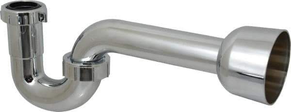 Federal Process - 1-1/2 Outside Diameter, P Trap with Wall Pipe - Chrome Coated, PVC - Eagle Tool & Supply