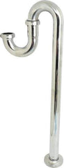 Federal Process - 1-1/4 Outside Diameter, 17 Gauge, S Trap with Floor Pipe - Chrome Coated, Brass - Eagle Tool & Supply