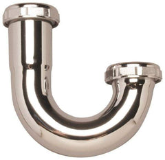 Federal Process - 1-1/2 Outside Diameter, 17 Gauge, P Trap J Bend Only - Chrome Coated, Brass - Eagle Tool & Supply