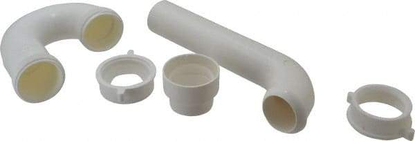 Federal Process - 1-1/2 Outside Diameter, P Trap with Solvent Weld Adapter - White, PVC - Eagle Tool & Supply