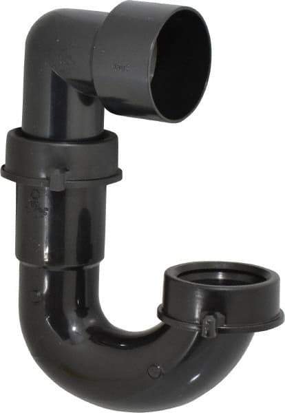 Federal Process - 1-1/2 Outside Diameter, Sink trap with Solvent Weld Outlet - Black, ABS - Eagle Tool & Supply