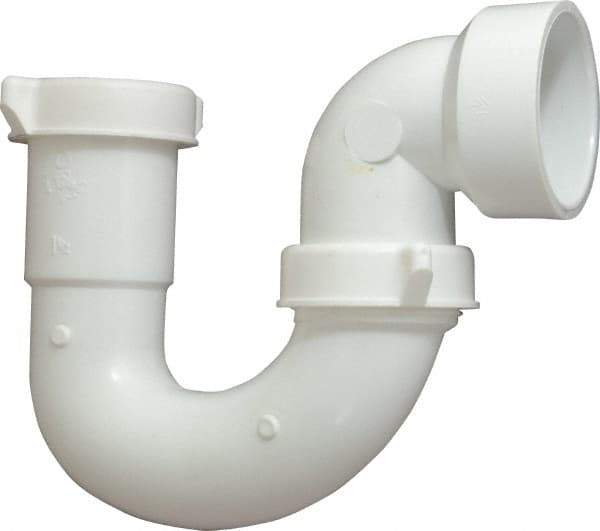 Federal Process - 1-1/2 Outside Diameter, Sink trap with Solvent Weld Outlet - White, PVC - Eagle Tool & Supply