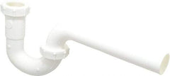 Federal Process - 1-1/4 Outside Diameter, P Trap with Wall Pipe - White, PVC - Eagle Tool & Supply