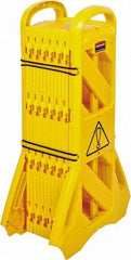 Rubbermaid - 40" High Folding Barricade - Plastic, Yellow - Eagle Tool & Supply