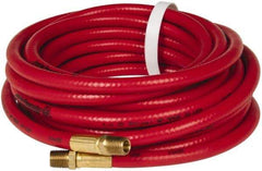 PRO-SOURCE - 3/8" ID x 19/32" OD 25' Long Multipurpose Air Hose - MNPT x MNPT Ends, 300 Working psi, 23 to 150°F, 1/4" Fitting, Red - Eagle Tool & Supply