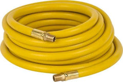PRO-SOURCE - 3/8" ID x 19/32" OD 25' Long Multipurpose Air Hose - MNPT x MNPT Ends, 300 Working psi, 23 to 150°F, 1/4" Fitting, Yellow - Eagle Tool & Supply