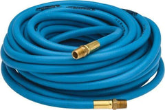 PRO-SOURCE - 1/4" ID x 15/32" OD 50' Long Multipurpose Air Hose - MNPT x MNPT Ends, 300 Working psi, 23 to 150°F, 1/4" Fitting, Blue - Eagle Tool & Supply